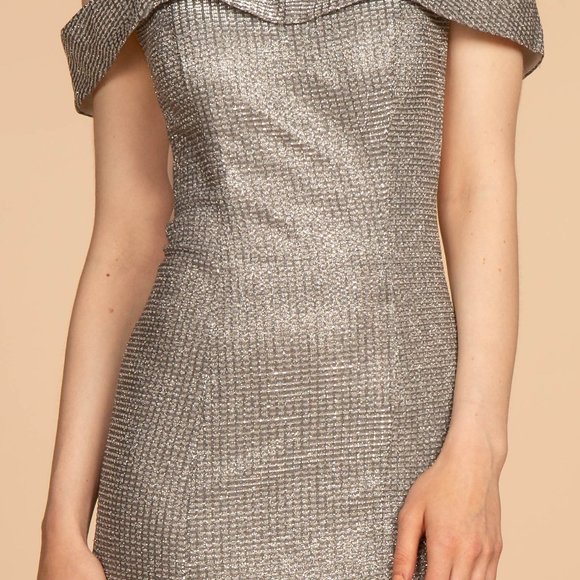 NEW SILVER GRAY Off Shoulder Mermaid Shape Prom Dress GSGL2562 - Picture 6 of 9